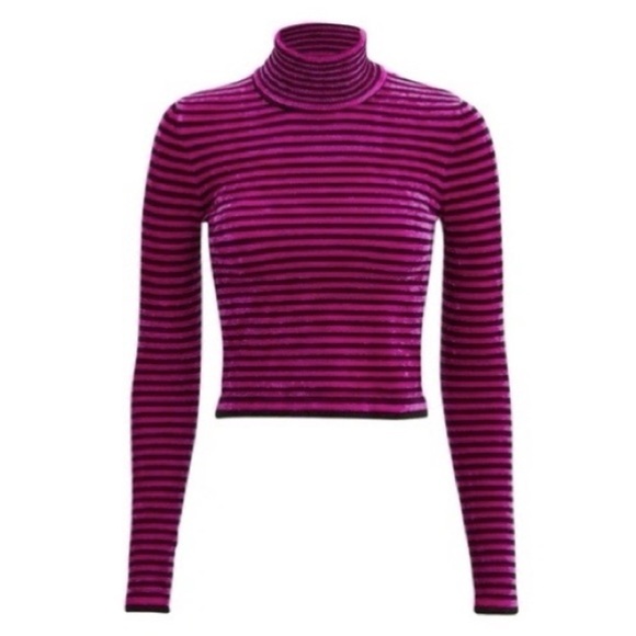 Ronny Kobo Evhanie Cropped Velvet Long Sleeve Turtleneck - Picture 4 of 5